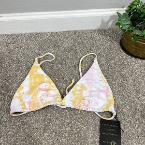 Skatie Ella Swim Bikini Top Woodstock Tie Dye Size L Large New